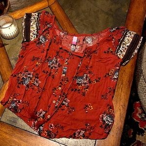 Burnt Orange Midriff Blouse